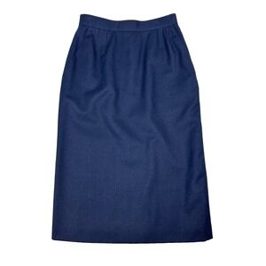 Vintage Lord & Taylor Navy Worsted Wool Pencil Skirt Lined Sz‎ 6 USA Union Made